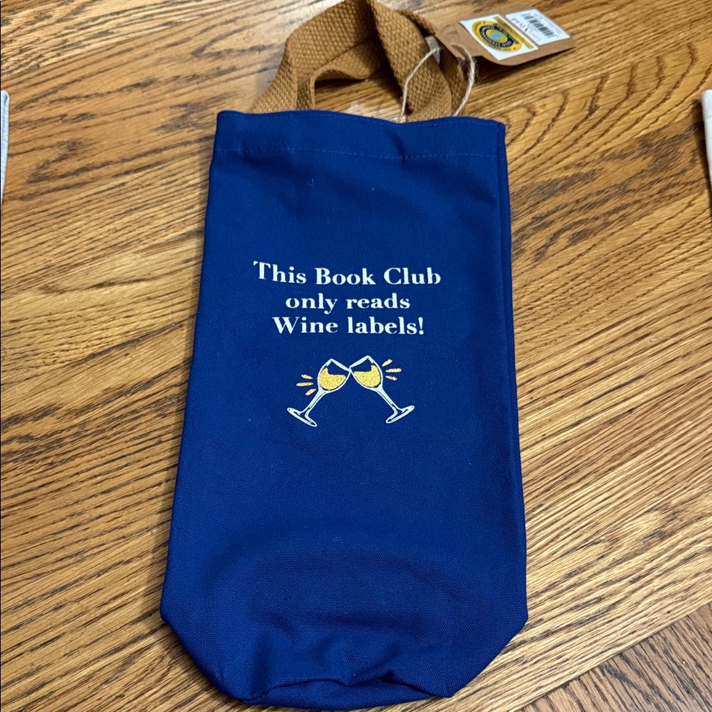 Book Club Blue Wine Bag Nwt